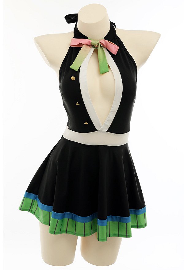 Miccostumes Trajes de baño sensuales para bañarse Traje de baño de una pieza con escote abierto y adorno de lazo