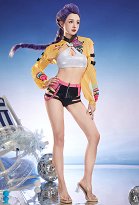K-POP: Cazadoras de Demonios Split Traje de baño Halter Top y pantalones cortos con protección solar Cover-up y cadena K-POP: Cazadoras de Demonios Split Traje de baño Halter Top y pantalones cortos con protección solar Cover-up y cadena