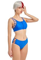 Maillot de bain bleu pour la baignade Ensemble bikini Haut et bas à fermeture éclair Maillot de bain deux pièces Maillot de bain bleu pour la baignade Ensemble bikini Haut et bas à fermeture éclair Maillot de bain deux pièces