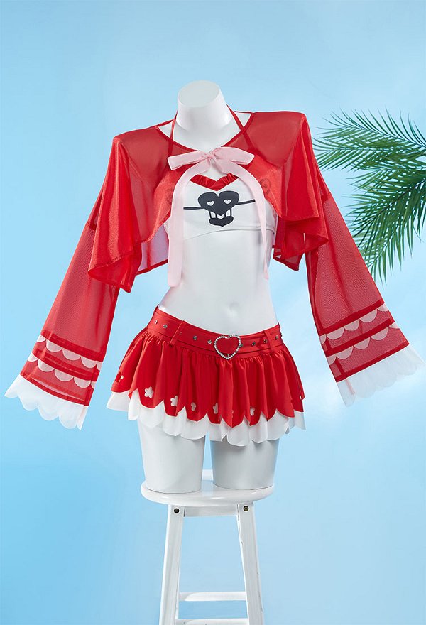 Perona Derivada Traje de baño de dos piezas con estampado Halter Top Falda Traje de baño con cubierta de gasa Perona Derivada Traje de baño de dos piezas con estampado Halter Top Falda Traje de baño con cubierta de gasa