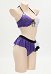 Stocking Cat Doll Derivative Gothic Style Black Purple Swimsuit Halter Lace-up Top and Triangle Bottoms Bathing Suit
