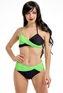 Miccostumes Swimsuits Halfter Neckholder Swimsuit Criss Cross Badeanzug Niedriger Kragen Bademode Bikini Set in Schwarz Grün