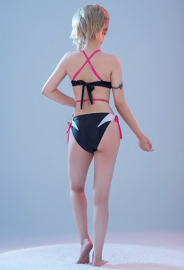 Two-piece Swimsuit Ghost Spiderweb Pattern Women Bikini Set Bathing Suit Swimwear