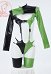 Shego Dérivé Lingerie Sexy Menace Verte Gothique Noir et Vert Top avec Culotte et Bas de Cuisse