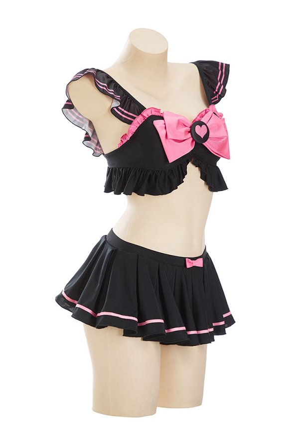 Sailor moon Derivado Lindo traje de baño de dos piezas con decoración de lazo con volantes Sailor moon Derivado Lindo traje de baño de dos piezas con decoración de lazo con volantes