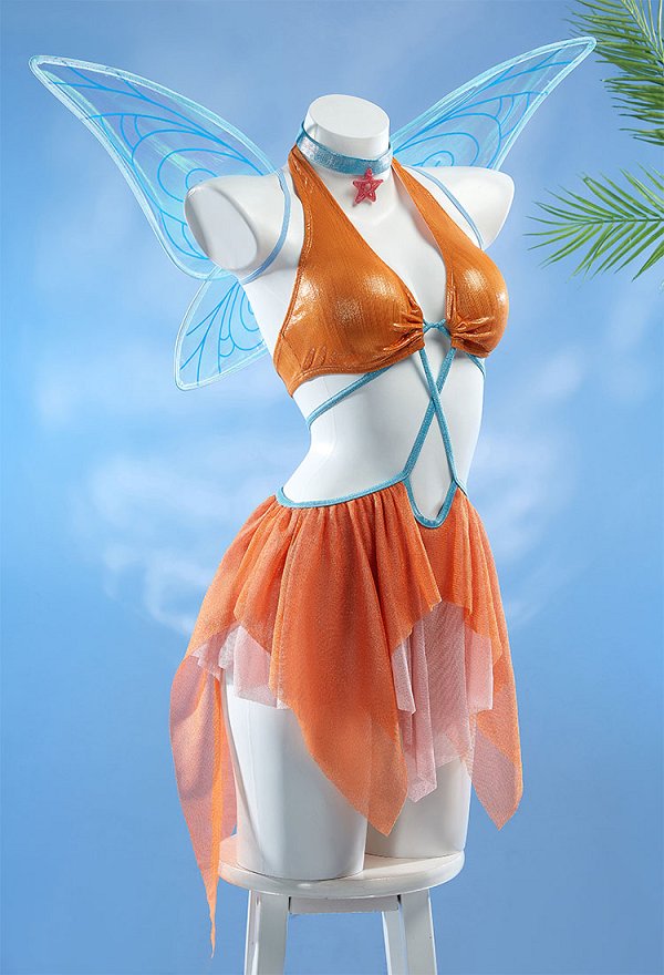Stella Derivative One Piece Swimsuit Badeanzug Hohl Unregelmäßig Rüschen Badeanzug mit Handschuhen Halskette Stella Derivative One Piece Swimsuit Badeanzug Hohl Unregelmäßig Rüschen Badeanzug mit Handschuhen Halskette