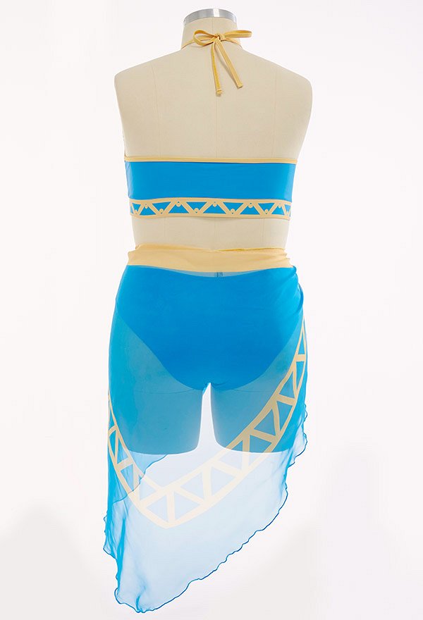 Swimsuits de Grande Taille Maillot de Bain Deux Pièces Bikini Bleu Style Princesse