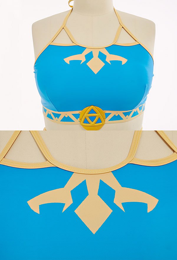 Swimsuits de Grande Taille Maillot de Bain Deux Pièces Bikini Bleu Style Princesse