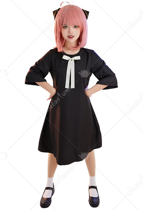 Spy House Costume de Cosplay Anya Robe avec Coiffe