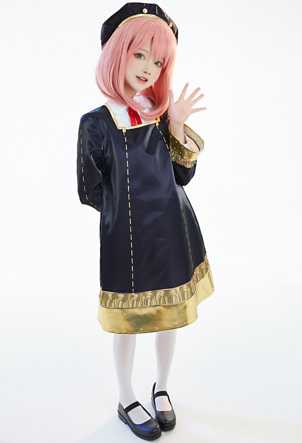 Spy House Anya Cosplay Costume Shirt and Shorts Uniform Set with Dress Spy House Anya Cosplay Costume Shirt and Shorts Uniform Set with Dress