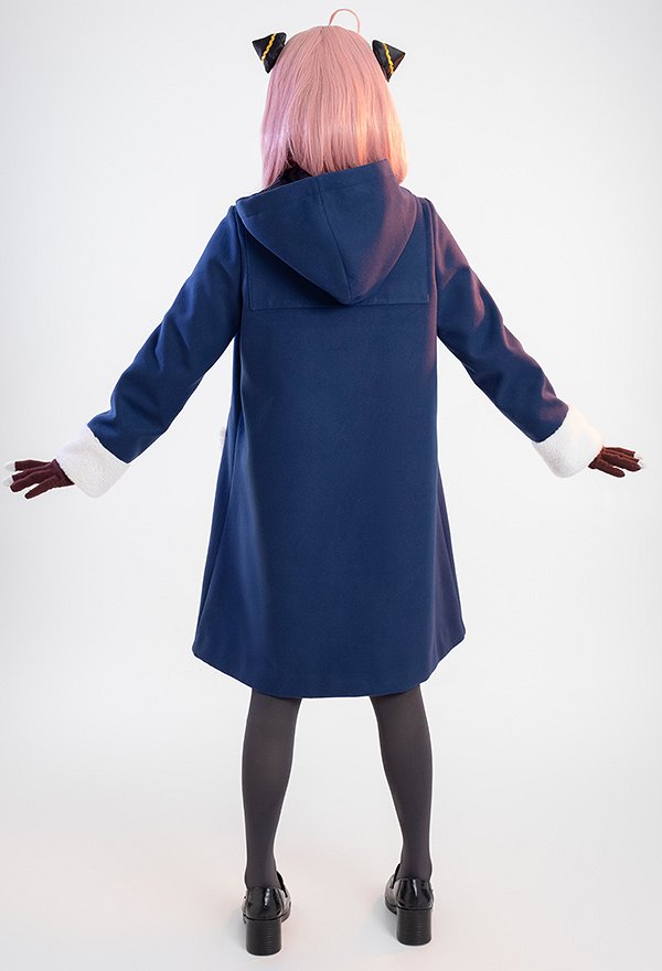 Spy House Anya Cosplay Kostüm Spion x Familie Cosplay Winter Mantel Langer Mantel und Pullover Set
