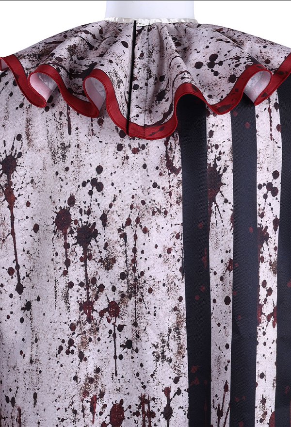 Terrifier Derivative Bloodstained Print Outfit Set Color-blocked Striped Bodysuit with Shawl and Socks