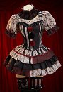 Terrifier Derivative Blood Print Outfit Set Color-blocked Striped Dress with Sleeves and Socks