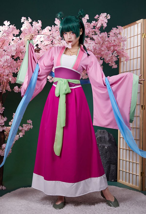 ネコドレスSET/pink Neko-Neko Costume - Pink Dress and Belt with Necklace Anime