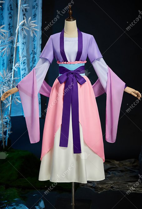 Kusuriya no Hitorigoto Neko-Neko Cosplay Costume Purple Pink Dress Coat Set