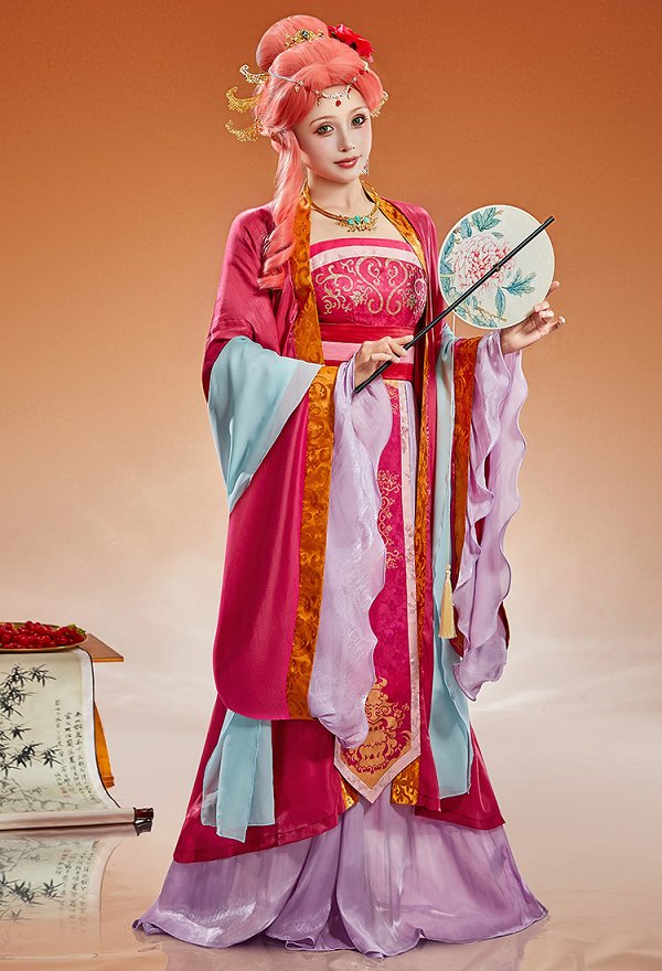 Vestido de Disfraz de Cosplay de Kusuriya no Hitorigoto Consorte Gyokuyou con Abrigo y Chal Vestido de Disfraz de Cosplay de Kusuriya no Hitorigoto Consorte Gyokuyou con Abrigo y Chal