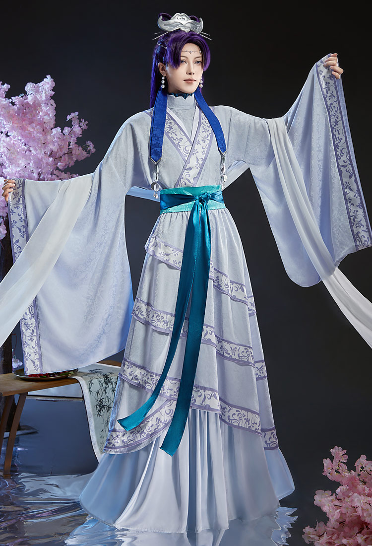 Kusuriya no Hitorigoto jinshi Moon Fariy Skin Cosplay Costume Wide-sleeved Top and Skirt with Tank Top and Waist Belt