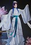 Kusuriya no Hitorigoto jinshi Moon Fariy Skin Cosplay Costume Wide-sleeved Top and Skirt with Tank Top and Waist Belt