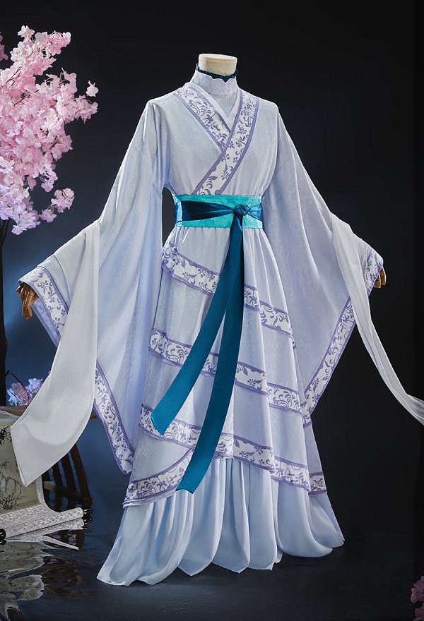 Kusuriya no Hitorigoto jinshi Moon Fariy Skin Cosplay Costume Wide-sleeved Top and Skirt with Tank Top and Waist Belt