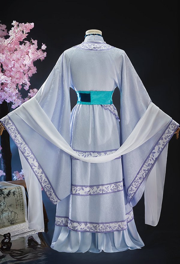 Kusuriya no Hitorigoto jinshi Moon Fariy Skin Cosplay Costume Wide-sleeved Top and Skirt with Tank Top and Waist Belt