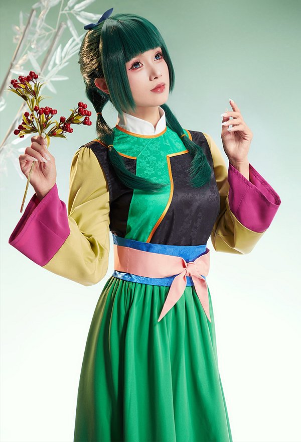 Disfraz Cosplay de Neko-Neko de Kusuriya no Hitorigoto Versión Película 2026 Top y Falda con Faja de Cintura y Tocado Disfraz Cosplay de Neko-Neko de Kusuriya no Hitorigoto Versión Película 2026 Top y Falda con Faja de Cintura y Tocado
