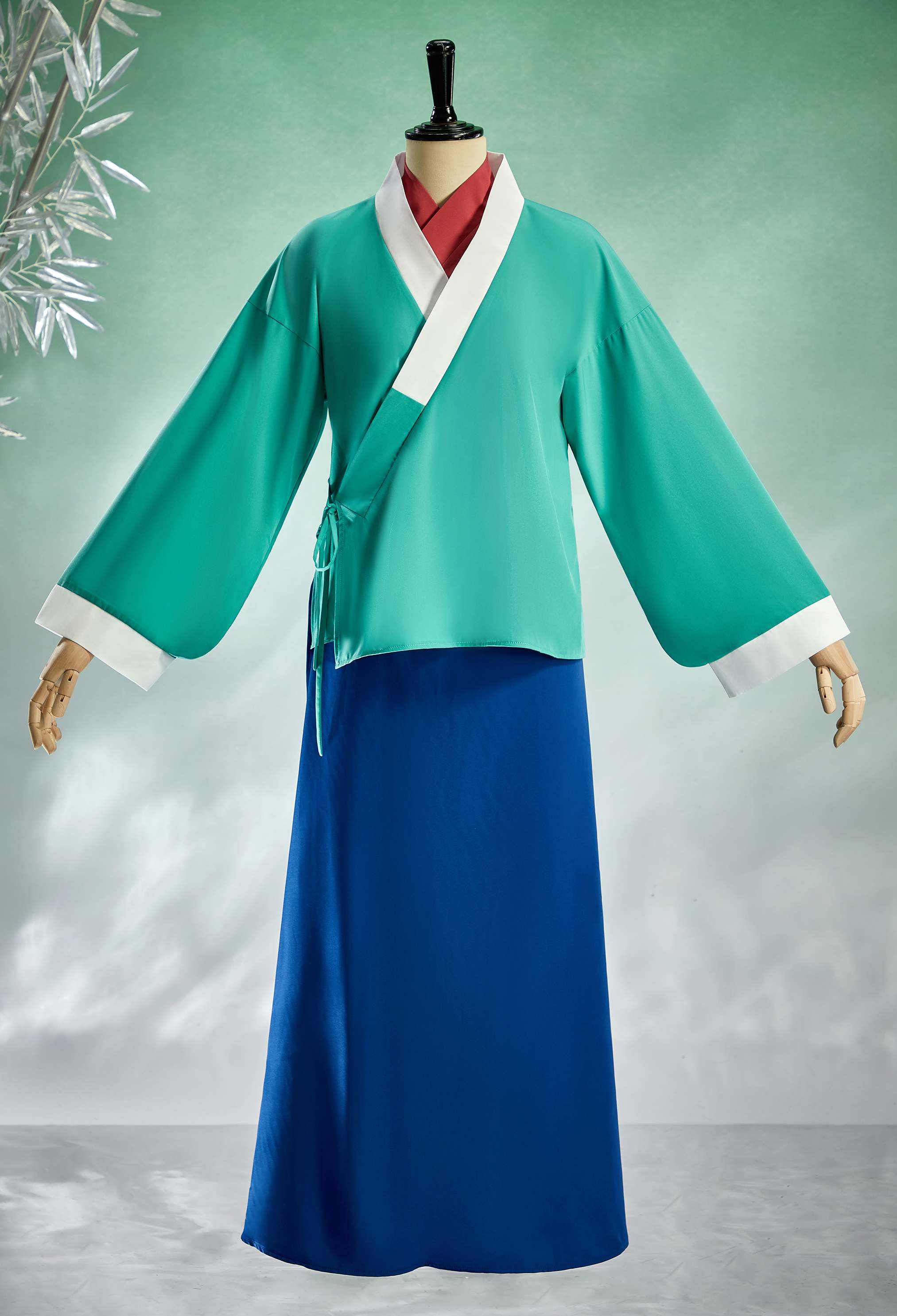 Kusuriya no Hitorigoto Neko-Neko Cosplay Costume Cross-neck Top and Skirt with Faux Collar and Hair Accessories