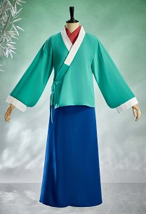 Kusuriya no Hitorigoto Neko-Neko Cosplay Costume Cross-neck Top and Skirt with Faux Collar and Hair Accessories