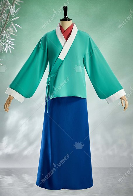 Kusuriya no Hitorigoto Neko-Neko Cosplay Costume Cross-neck Top and Skirt with Faux Collar and Hair Accessories