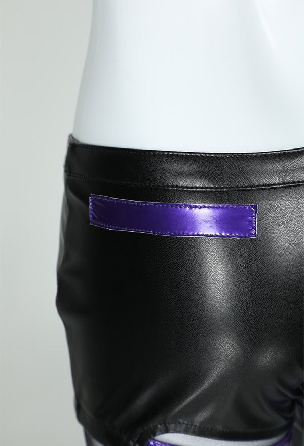 Tekken 8 Reina Cosplay Costume Purple Black Coat Vest and Pants with Gloves and Pantyhose