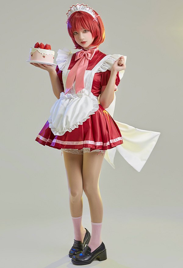 Tokyo Mew Mew Costume de Cosplay Ichigo Momomiya Robe Style Maid Set avec Accessoires Tokyo Mew Mew Costume de Cosplay Ichigo Momomiya Robe Style Maid Set avec Accessoires