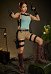 Tomb Raider Lara Croft Costume de Cosplay Débardeur et Short avec Sac à Dos et Gants