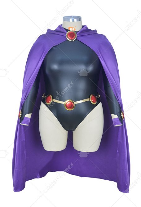 Superheroine Plus Size Halloween Bodysuit Cosplay Costume Cloak Inspired by Raven Make to Order