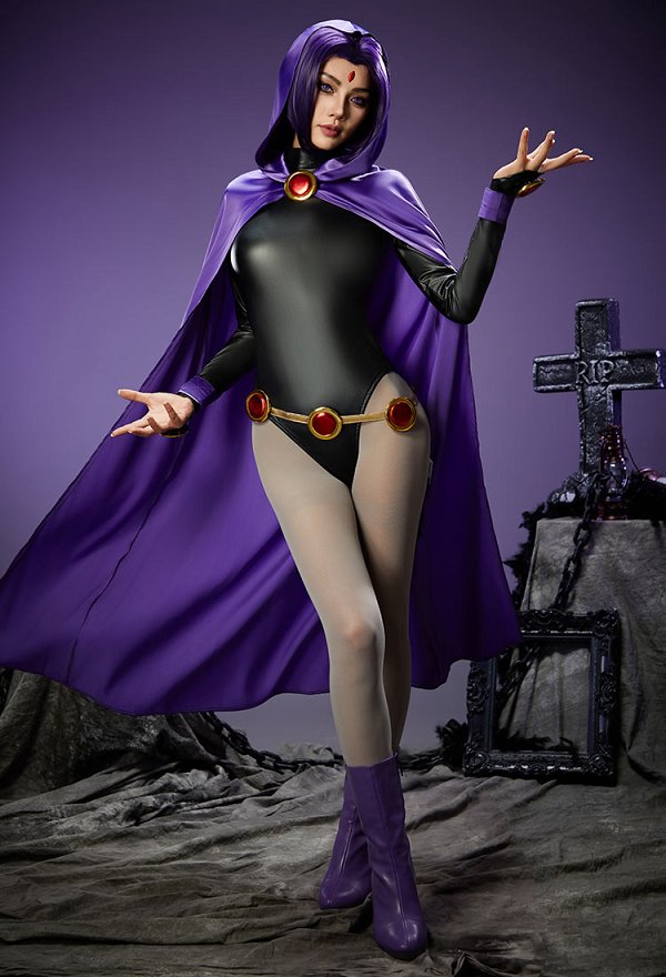 Disfraz de Super Heroine Halloween Cosplay inspirado en Raven Order to Made
