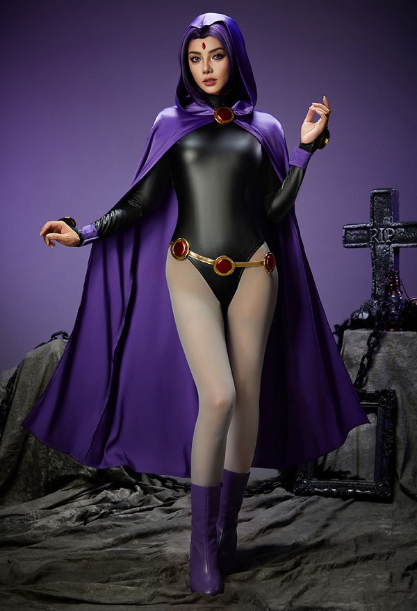 Disfraz de Super Heroine Halloween Cosplay inspirado en Raven Order to Made