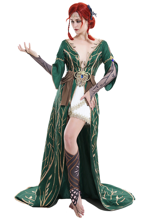 The Witcher 3 Wild Hunt Triss Merigold Vista alternativa DLC Disfraz de Cosplay Vestido Robe
