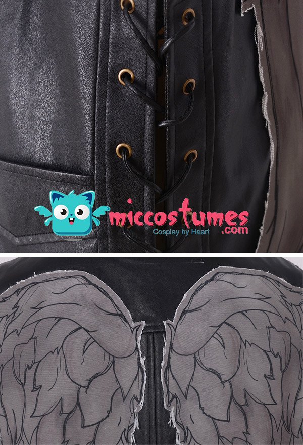 The Walking Dead Daryl Dixon Angel Wings Cosplay Vest Leather Costume