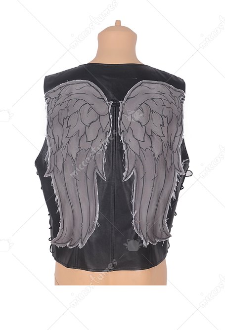 The Walking Dead Daryl Dixon Angel Wings Cosplay Vest Leather Costume