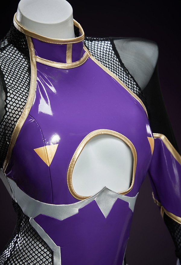 Taimanin Asagi Rinko Akiyama Disfraz de Cosplay Body con brazales y guantes