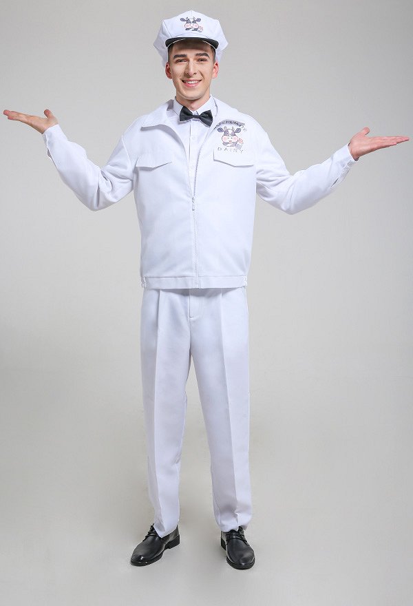 Men The Umbrella Academy Oscar Milkman Cosplay Costume Outfit Uniform with Cap
