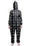 Halloween Dark Style Onesie Pajamas Hooded Adult Onesie Women Skellington Pattern Halloween Pajamas Kigurumi Costume Outfit