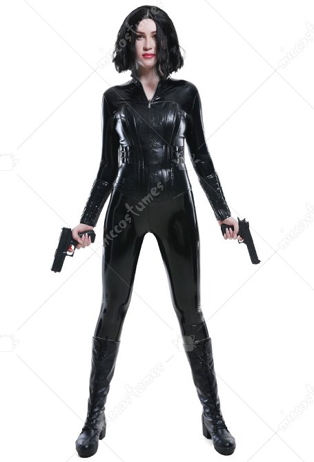 Underworld Selene Vampire Cosplay Costume Gothic Jumpsuit Halloween Zentai PU Leather Bodysuit Outfits for Halloween