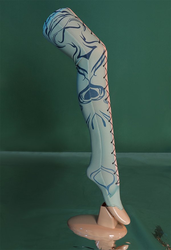 Vocal Cosplay Costume Dress and Sleeves with Hairpins and Thigh Socks
