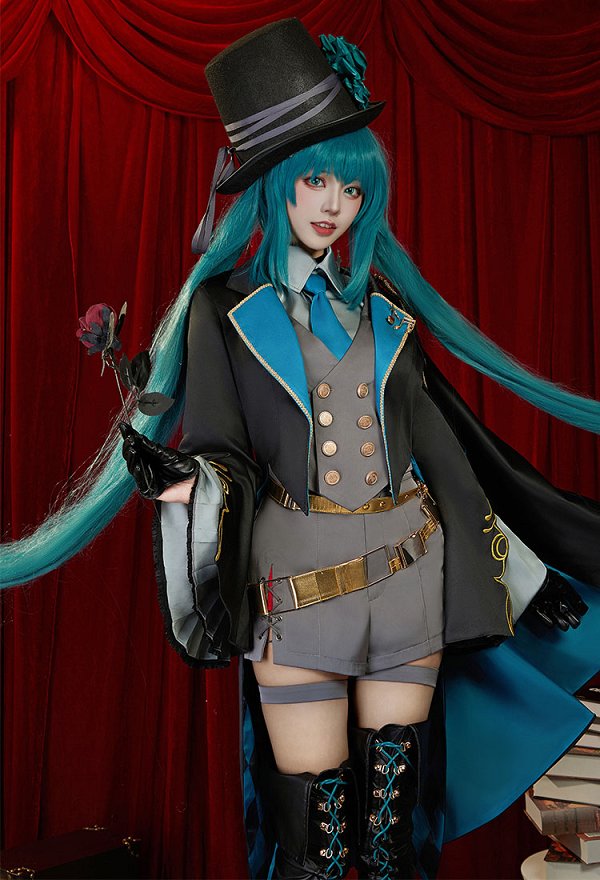 Vocal Disfraz de Cosplay Conjunto de Chaleco Camisa y Abrigo con Pantalón Vocal Disfraz de Cosplay Conjunto de Chaleco Camisa y Abrigo con Pantalón