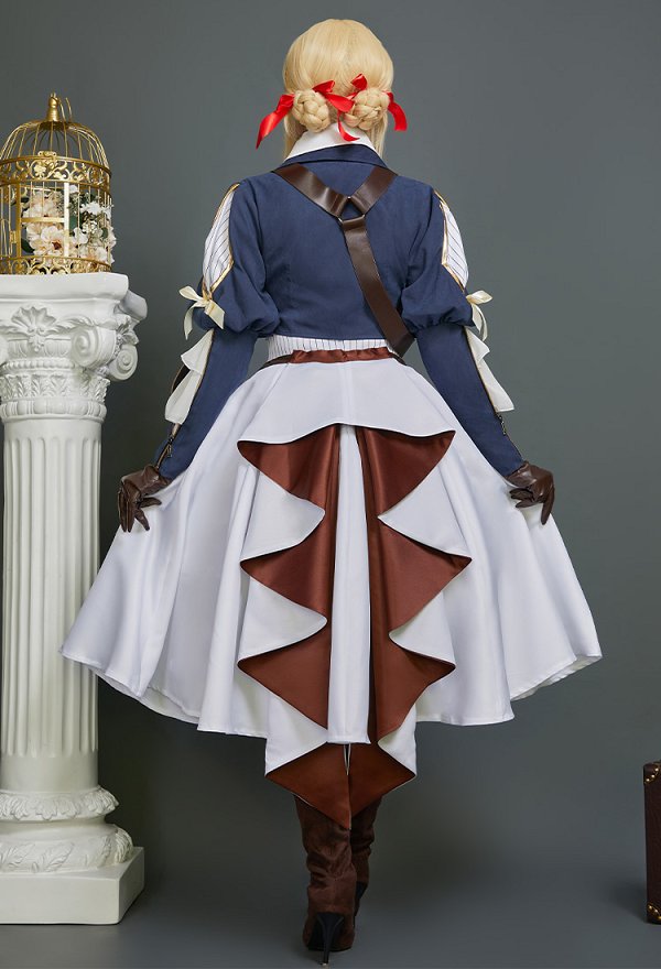 Violet Evergarden Cosplay Costume Lolita Dress and Jacket with Gloves and Socks