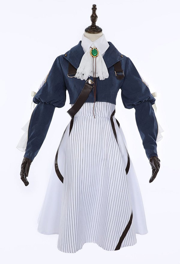 Violet Evergarden Cosplay Costume Lolita Dress and Jacket with Gloves and Socks