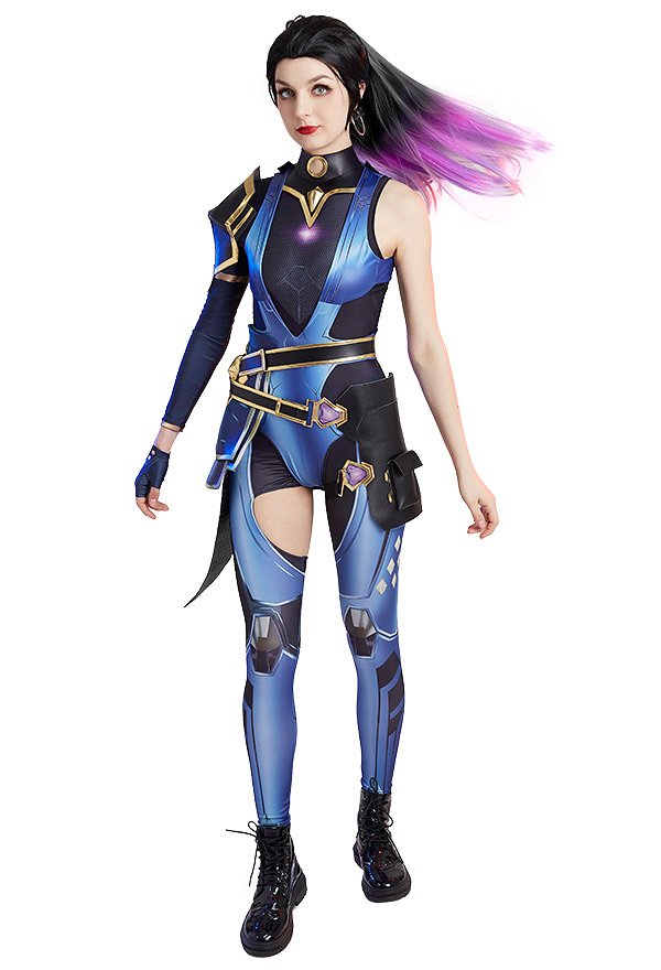 VALO Duelist Reyna Leotardo de Cosplay con Pantalones y Aretes