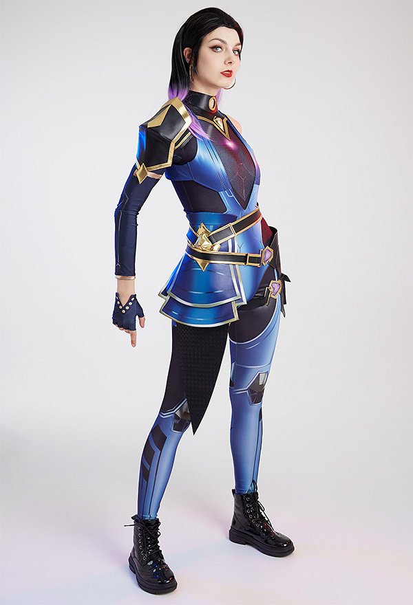 VALO Duelist Reyna Leotardo de Cosplay con Pantalones y Aretes