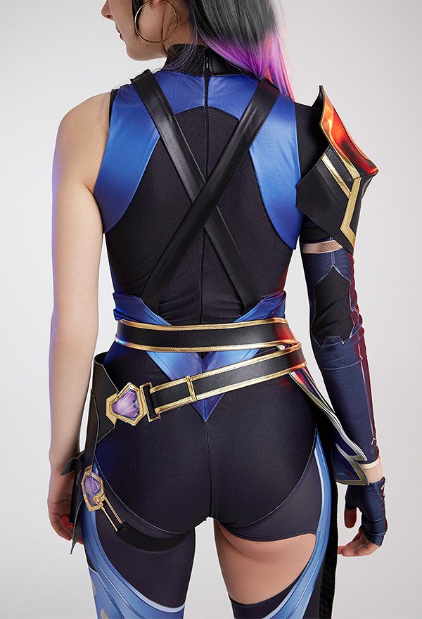 VALO Duelist Reyna Leotardo de Cosplay con Pantalones y Aretes