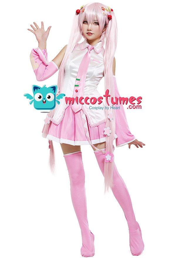 Sakura Pink Cosplay Costume with Sakura Hair Pins