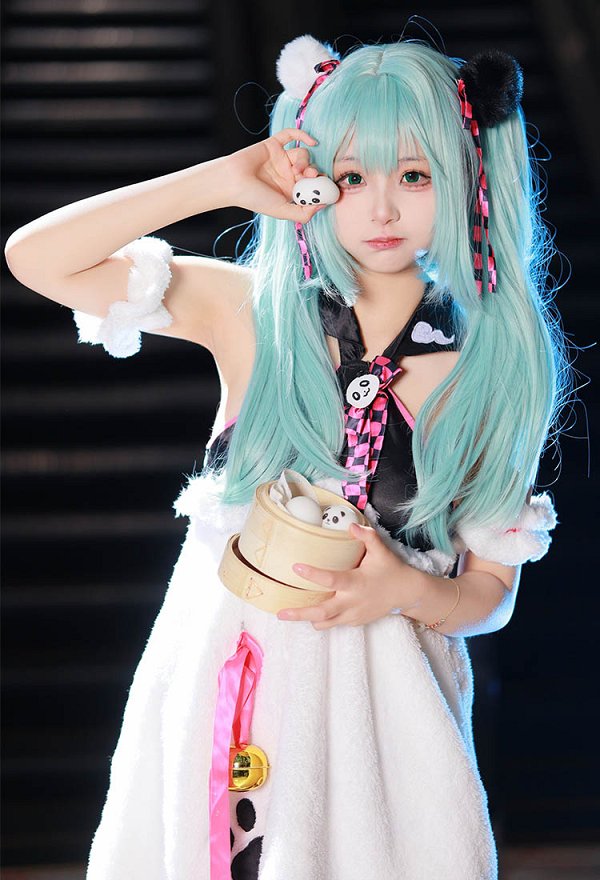 Kawaii Halter Panda Dress Set with Socks Cute Outfits Cosplay Costume